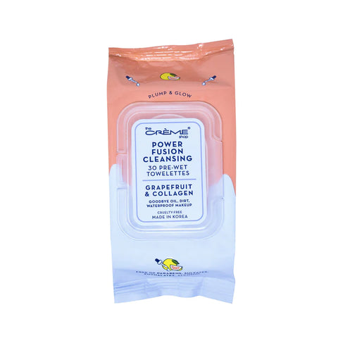 Power Fusion Cleansing Wipes - Grapefruit & Collagen- Glow